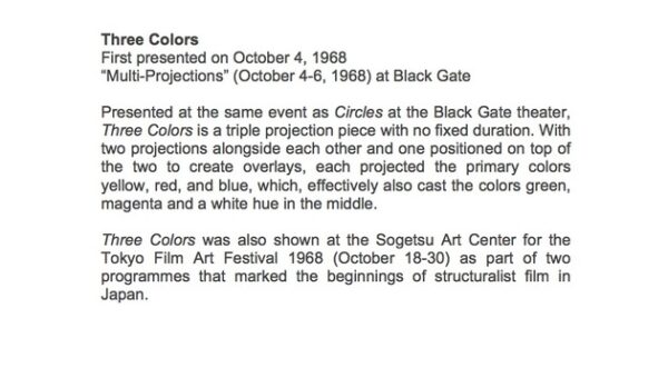 Three Colors (1968-69)
